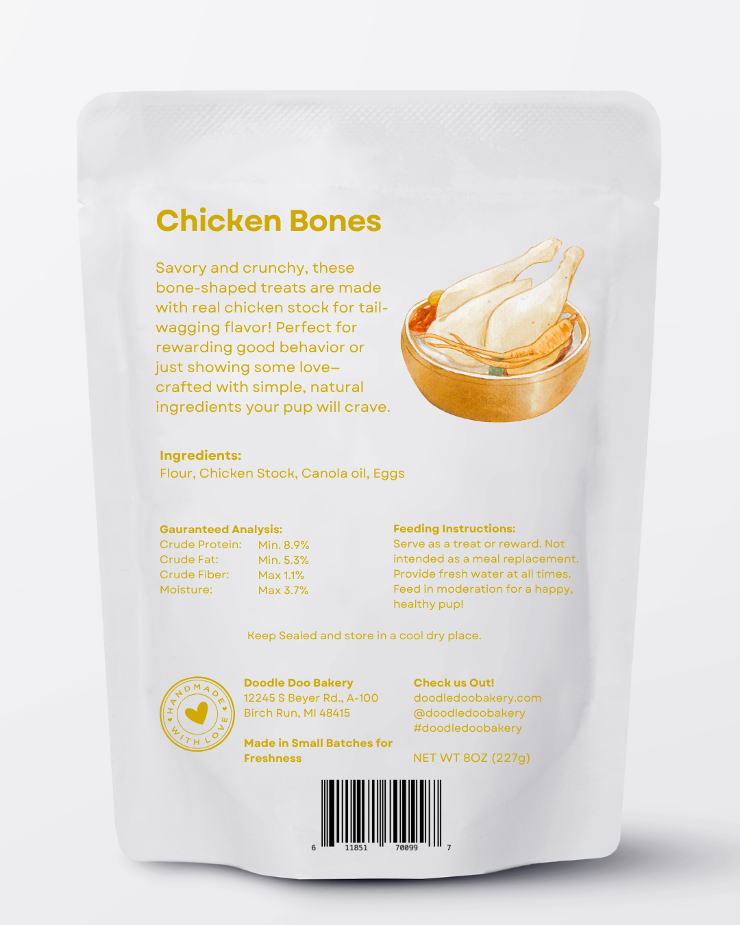 Homemade Dog Treats - Chicken Treat 1/2lb